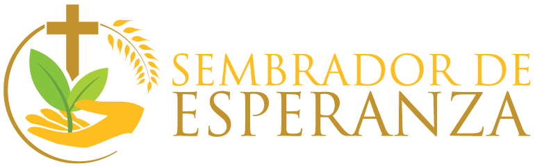 Sembrador de esperanza. Logo a cinco colores, transparente, horizontal.